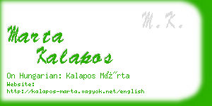 marta kalapos business card